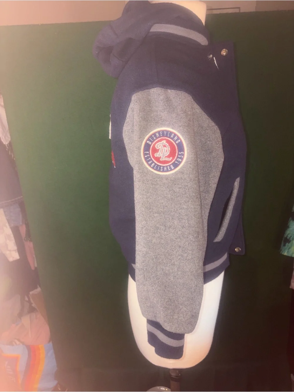 Disney Navy and Gray Kids Varsity Hoodie Jacket with 55 Patch